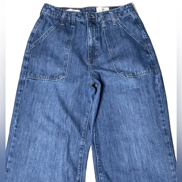Universal Thread High Rise Wide Leg Medium Wash Jeans 100% Cotton (Size: 6R) - Picture 5 of 16